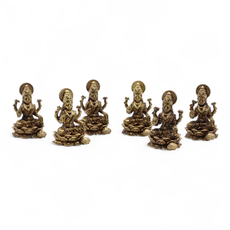 Brass Miniature Gods - Laxmi (22gms) - 37mm — foto 3