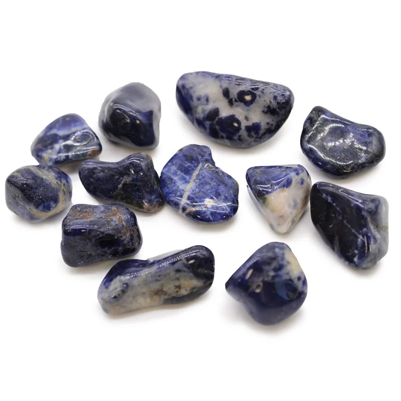 Bag of 12 Medium African Tumble Stones - Sodalite - Puro Blu