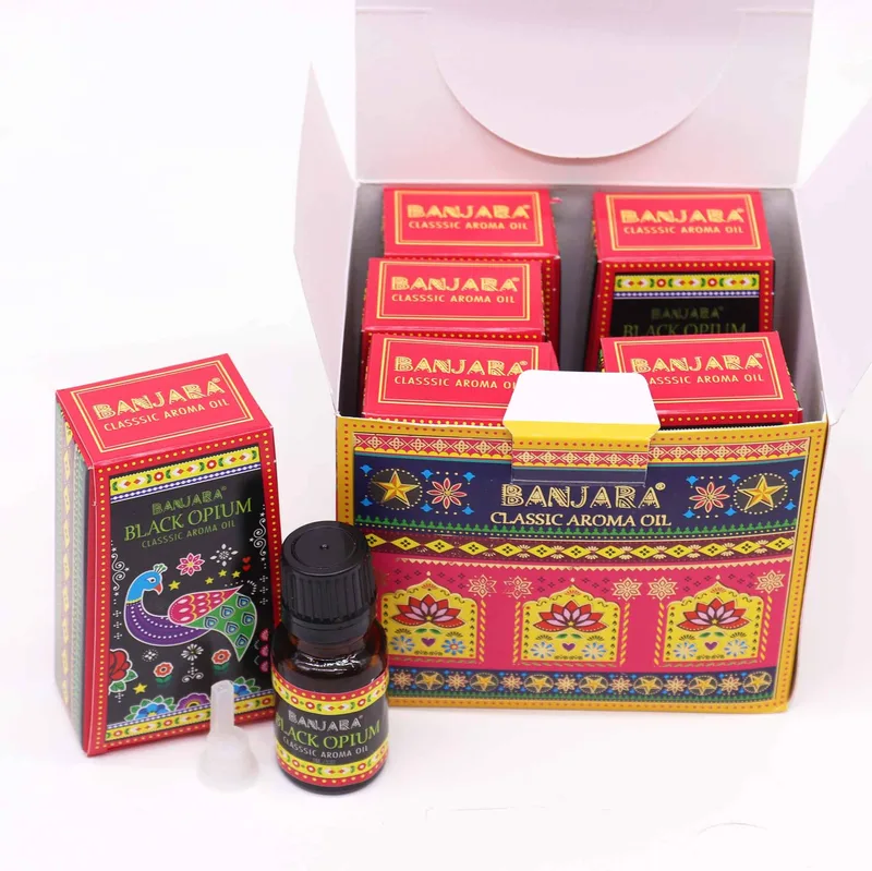 Banjara Indian Profumo Olio 10ml - Nero Opium
