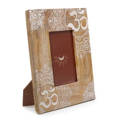 Med Mango Legno Picture Framel 26x20x2cm Mandala Bianco