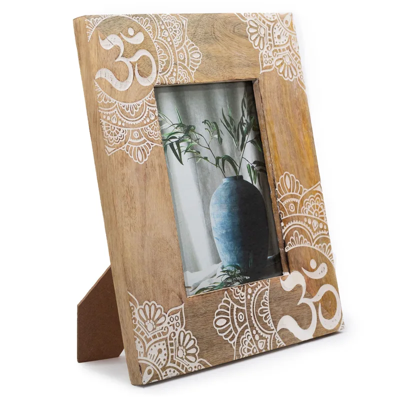 Lrg Mango Legno Picture Frame 28x23x2cm Mandala Bianco