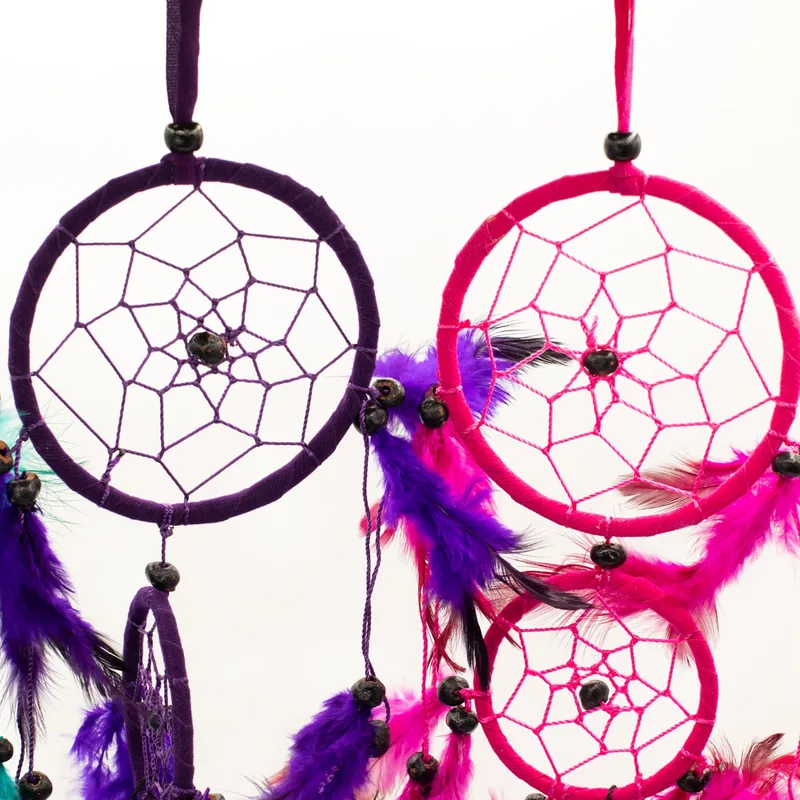 Bali Dreamcatcher - Medium Round - Turq/Pink/Purp — foto 3