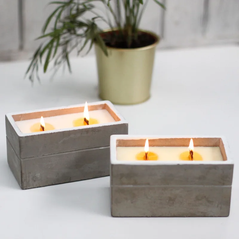 Large Concrete Soy Candela - Spiced South Sea Lime — foto 3