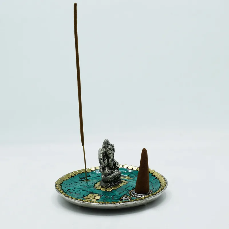 Ganesh Plate Tibetan Decor Cone & Stick Porta — foto 2