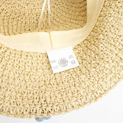 Nomad Sari Floppy Straw Sun Hat - Beige & Blu Fiori — foto 5