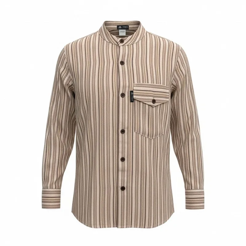Nomad Sari Grandad Shirt Brown Beige Medium — foto 2
