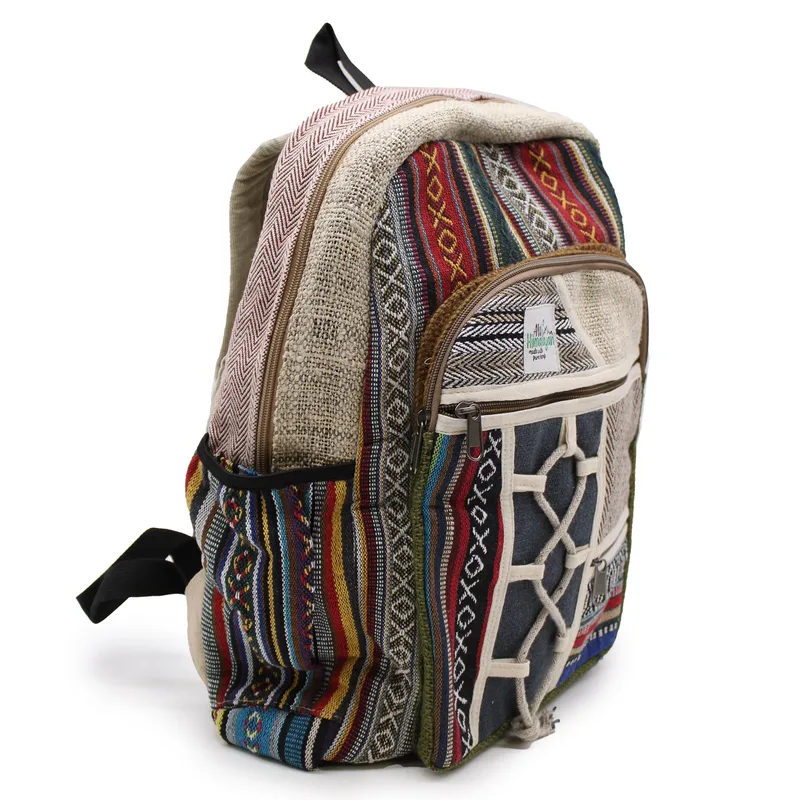 Zaino Grande in Canna di Canapa – Stile Corda e Tasche — foto 6