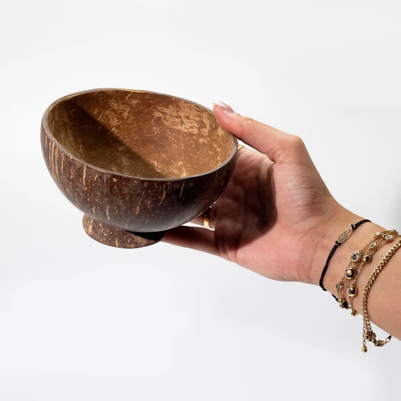 Medium Naturale Coconut Bowl on Stand — foto 1