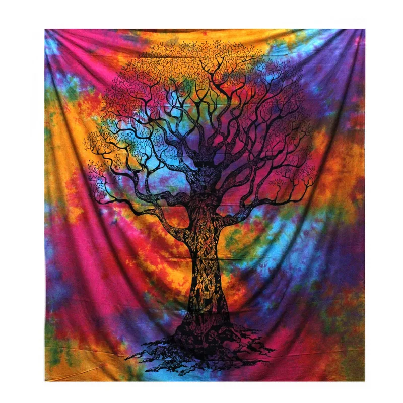 Double Cotton Bedspread + Wall Hanging Winter Albero