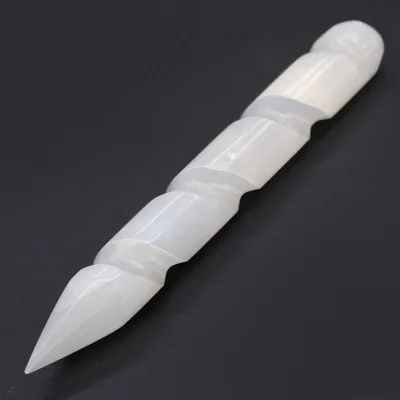 Selenite Spiral Wands - 16 cm (Point One Ends) — foto 1