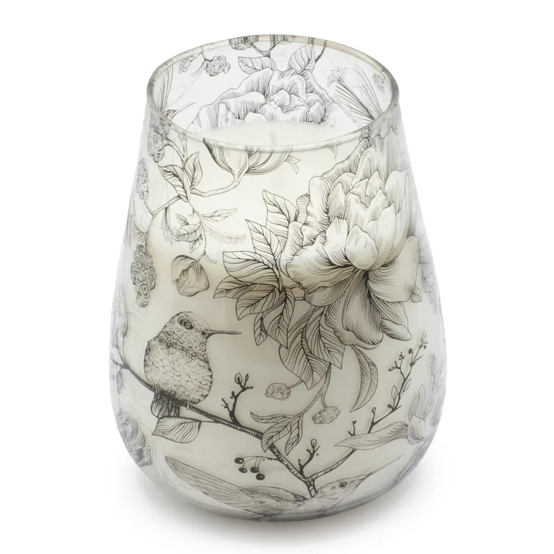 Tall Glass Jar Candele Drawn by Flame