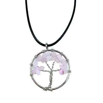 Pendente Albero della Vita - Quarzo Rosa
