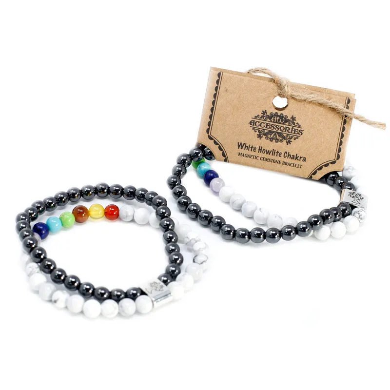 Bracciale Gemma Magnetica - Howlite Bianco Chakradai — foto 4