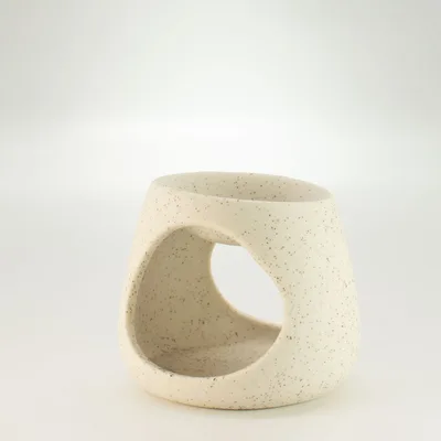 Ceramic Zen Olio Bruciatore - Round Pebble - Speckled Off-White — foto 2