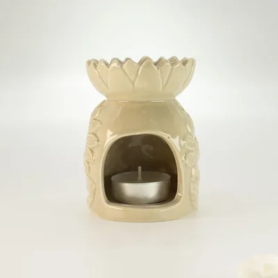 Ceramic Sunflower Olio Bruciatore - Pastel Beige — foto 4