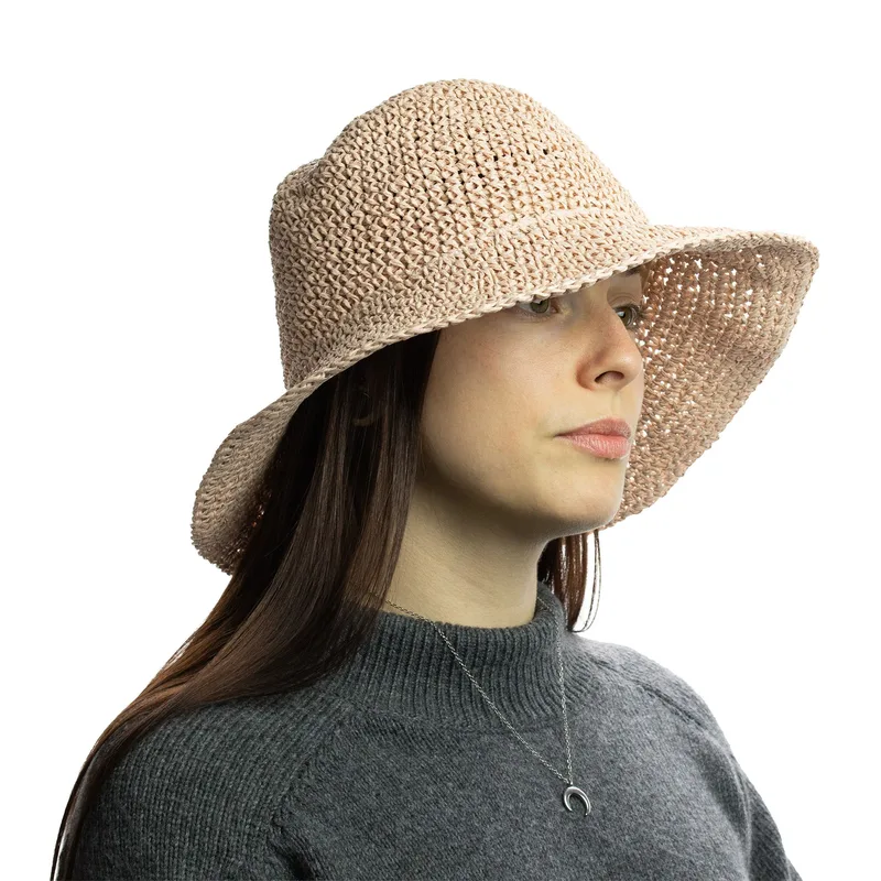 Nomad Sari Floppy Straw Sun Hat - Rosa Blush — foto 2
