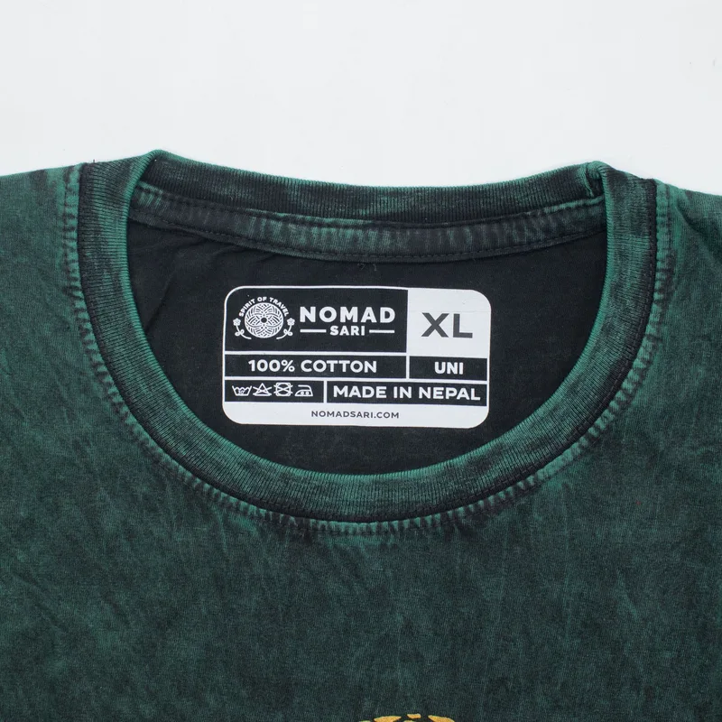Nomad Sari Stonewashed Cotton T-Shirt Albero of Life Verde XL — foto 4