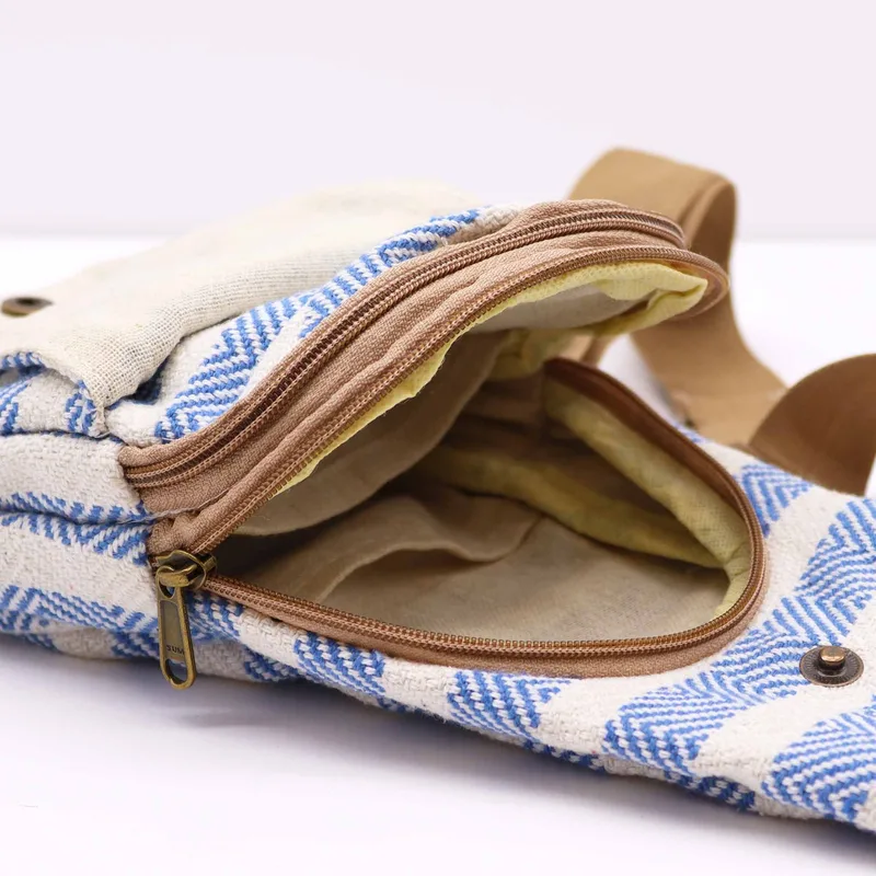 Corpo Cross Bag Naturale Cotton Blu & Bianco — foto 1