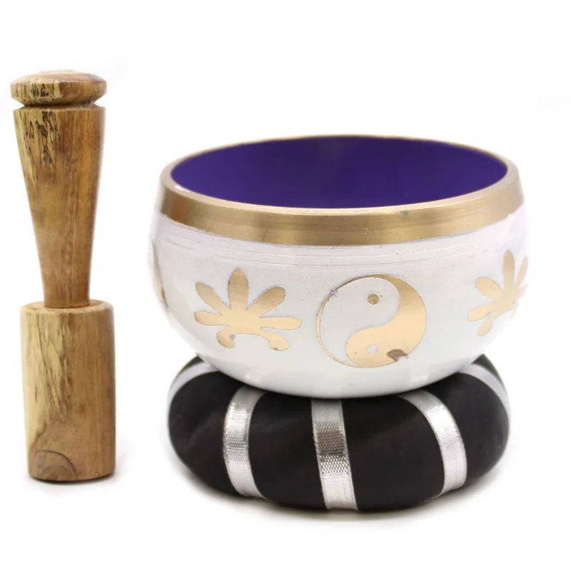 Yin & Yang Singing Bowl Set- White/Purple 10.7cm — foto 5