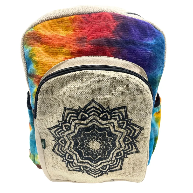 Tiedye Hemp Large Backpack Mandala
