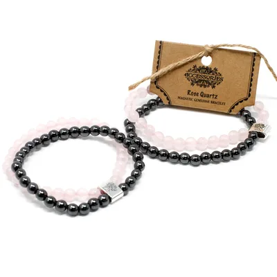 Bracciale Gemma Magnetica - Quarzo Rosa — foto 3