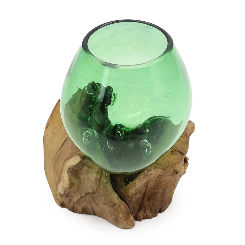 Recycled Beer Bottles Small Bowl on Legno — foto 1