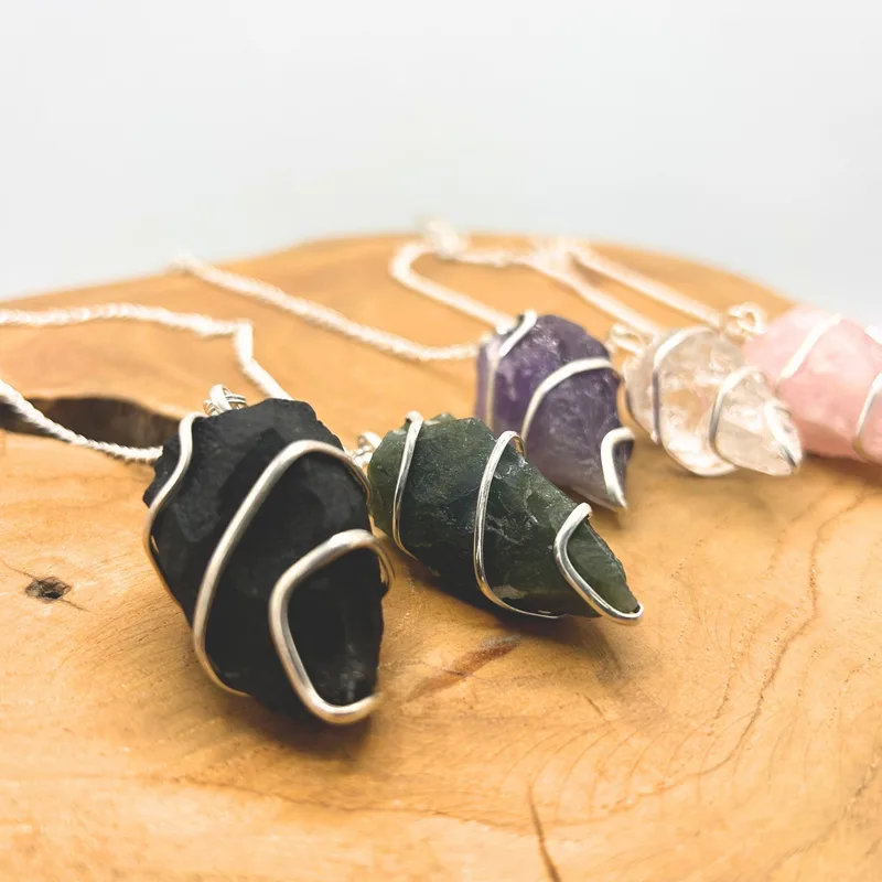 Raw Gemstone Pendulum - Moss Agate — foto 1