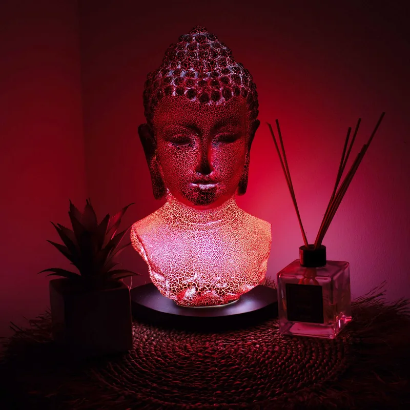 Buddha Bust Lamp Molton Lava Oval stand — foto 2