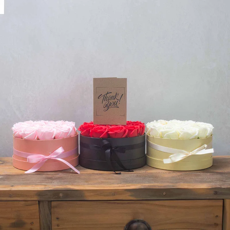 Sapone Fiore Gift Bouquet 9 Pink Roses Square — foto 2