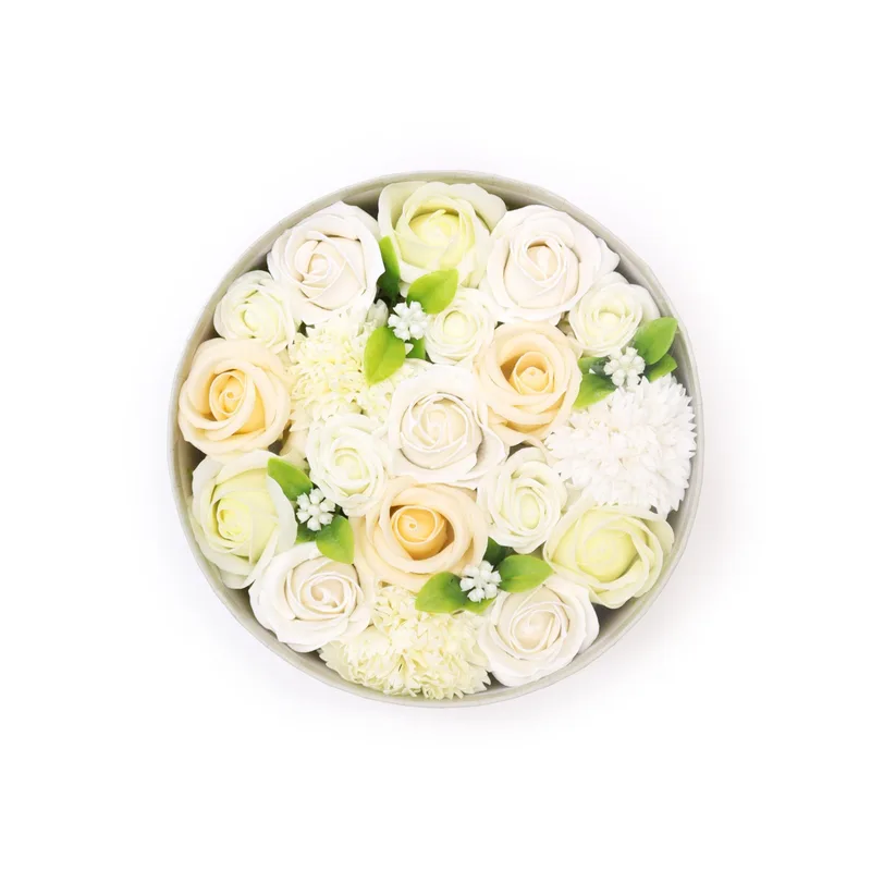 Round Scatola Wedding Blessings Bianco & Ivory