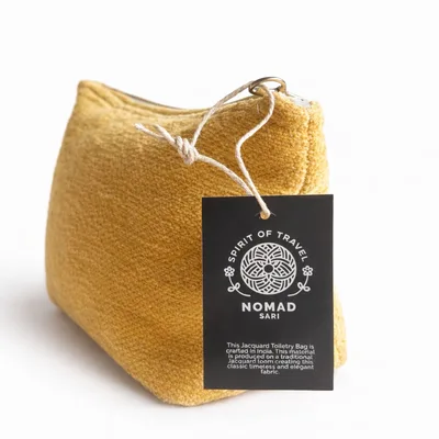 Nomad Sari Indian Jacquard Toiletry Bag Marigold Loom — foto 5