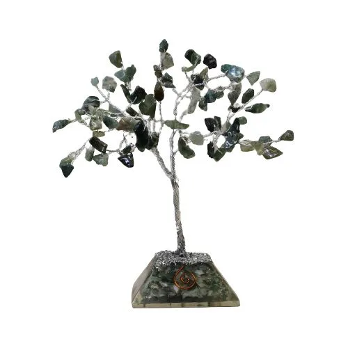 Gemstone Albero with Organite Base 80 Stone Moss Agate