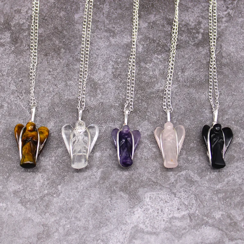Gemstone Guardian Angel Pendant Tiger Eye — foto 2