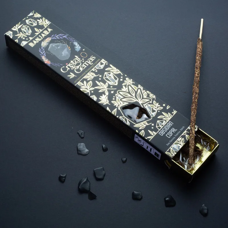 Banjara Cristal Gemas Incenso Sticks - Obsidian Copal — foto 2