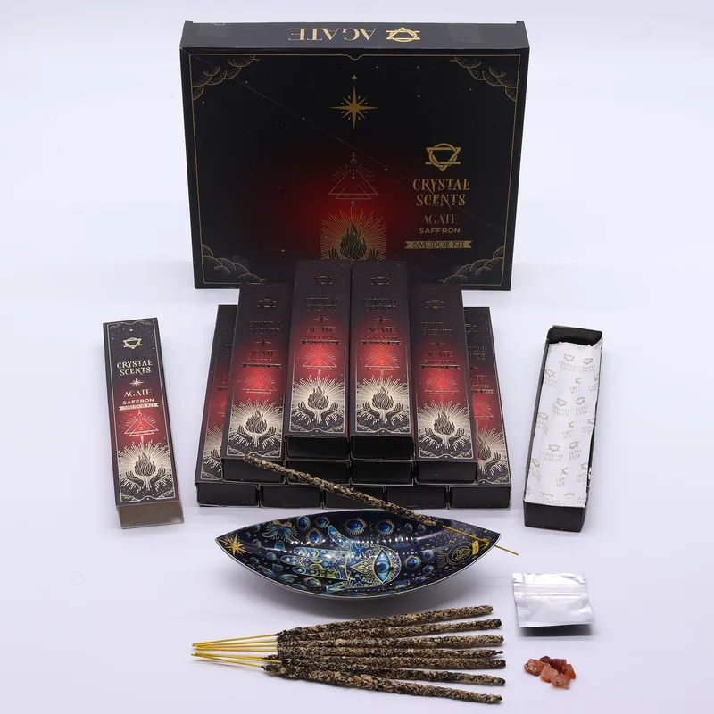 Red Agate Crystal Scents Smudge Incenso - Saffron — foto 3