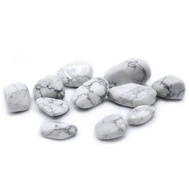Set da 24 Pietre Tumblate – Howlite Bianco