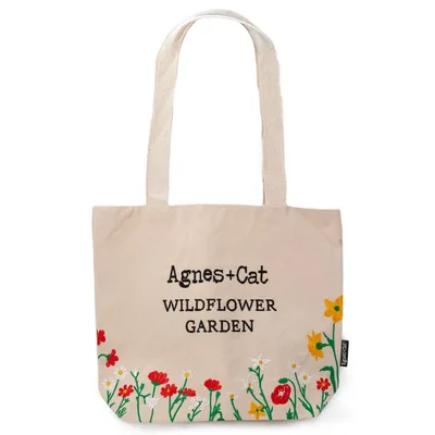 Agnes + Cat Wildflower Garden Tote Bag Red Fiori
