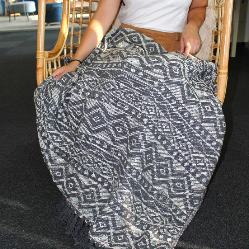 Boho Comfort Throws - Grey Geometric — foto 1