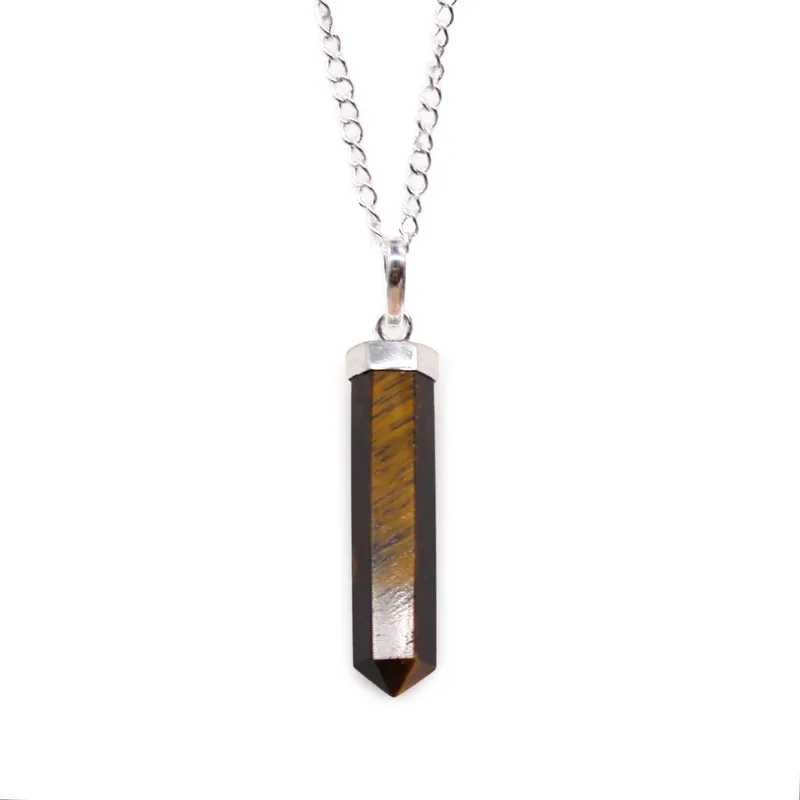 Gemstone Classic Point Pendant Tiger Eye
