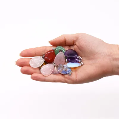Gemstone Teardrops Pendants 25x18mm