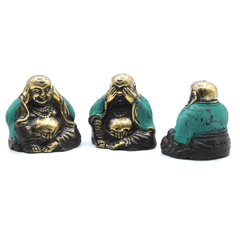 Set of 3 See No Evil etc Buddha — foto 1