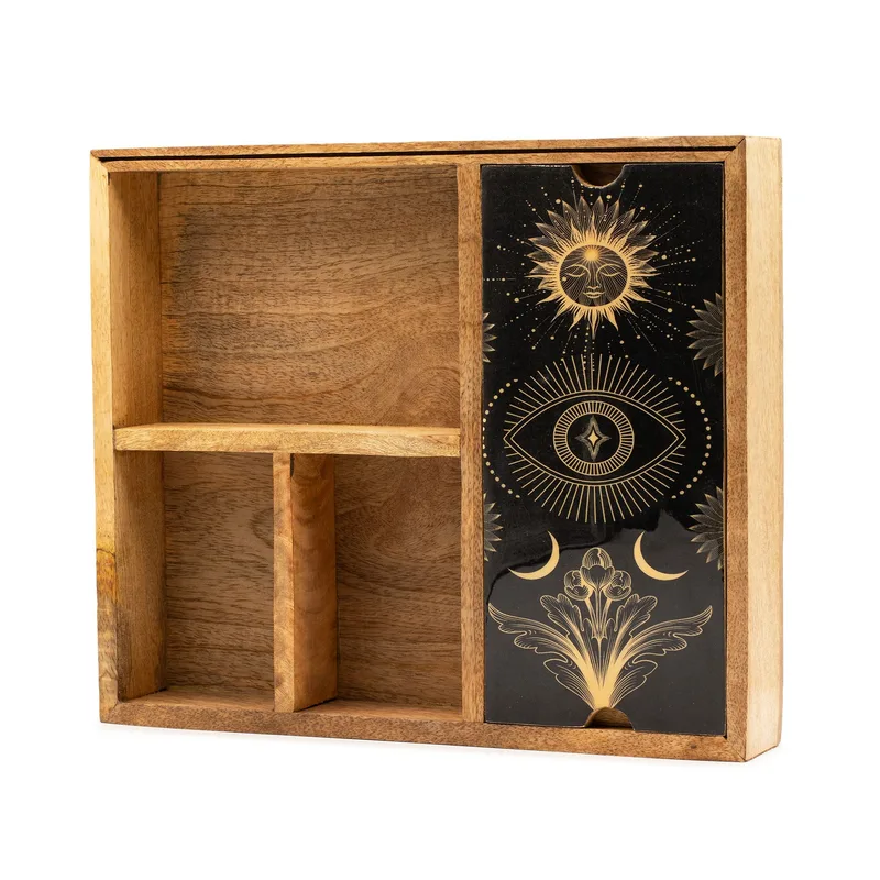 Four Section Tarot Scatola with Card Porta
