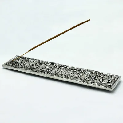Polished Aluminium Chakra Long Incenso Porta 23cm — foto 2