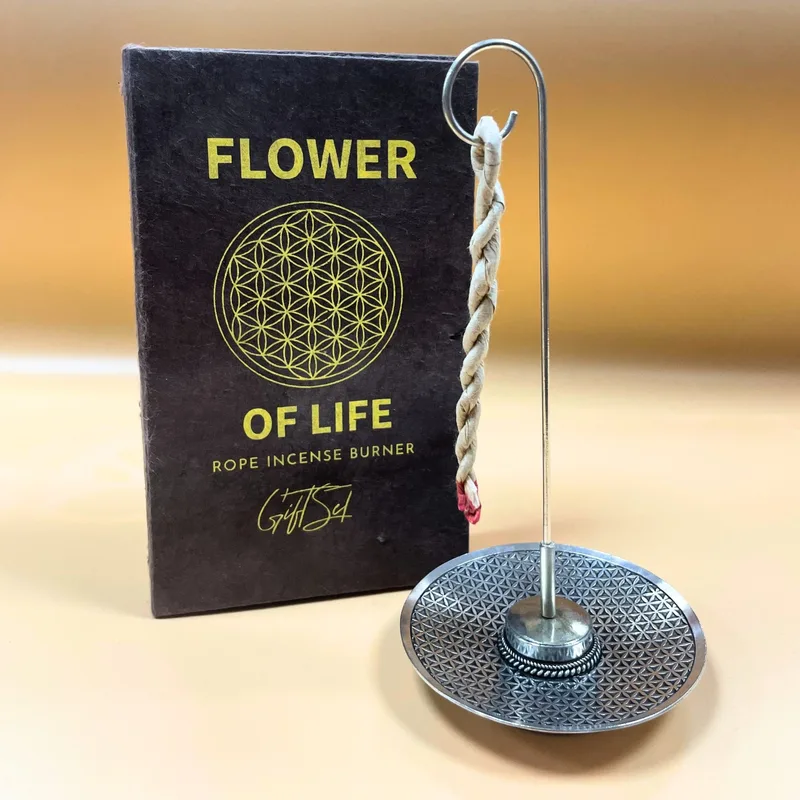 Rope Incenso and Argento Plated Porta Set Fiore of Life — foto 1