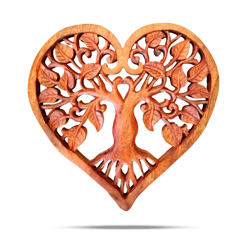 Heart Decorative Wooden Albero of Life Panel 40cm