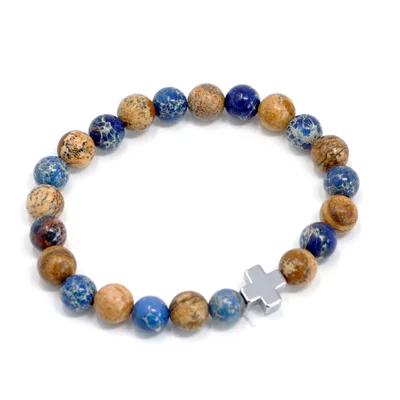 Set of 2 Gemstones Friendship Bracelets Support Sodalite & Picturestone — foto 2