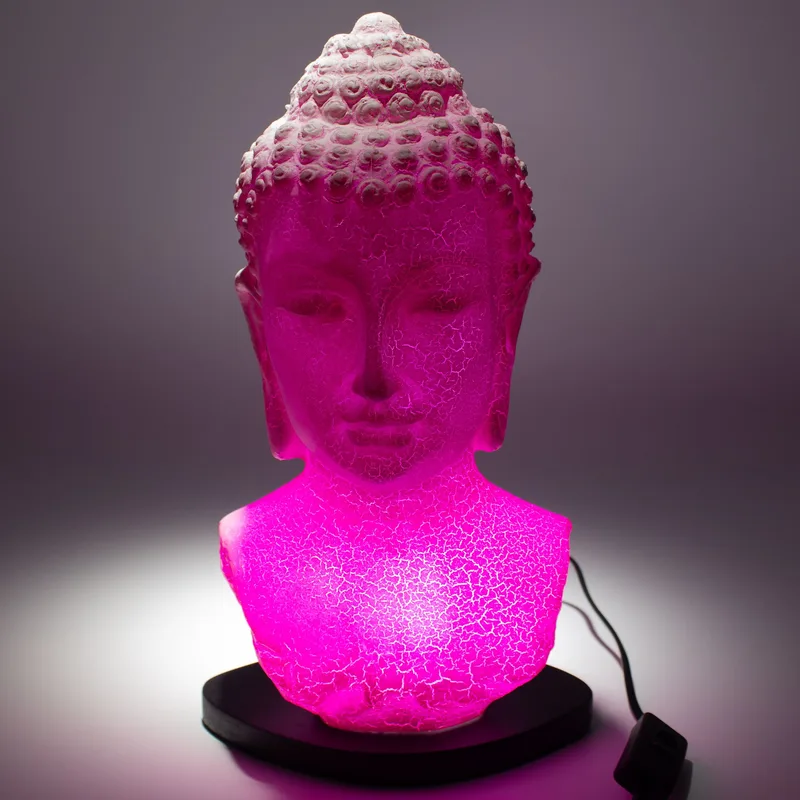 Buddha Bust Lamp Cherry Crackle Oval stand — foto 2