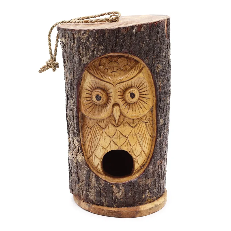 Albero Trunk Face - Bird House - Wise Owl