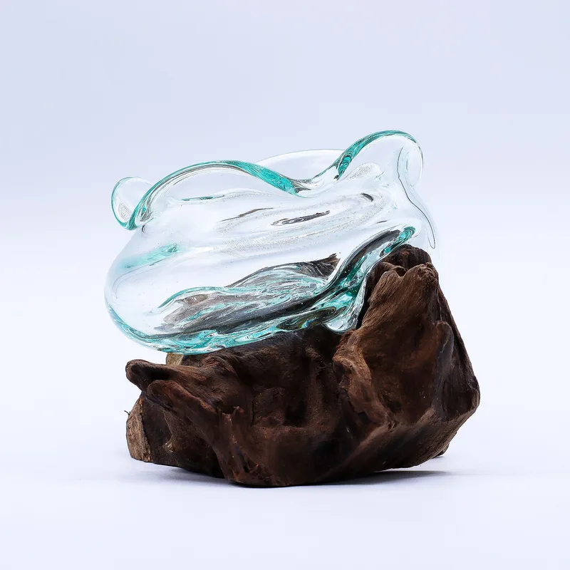 Molten Glass Wavy Bowl on Legno 18cm — foto 3