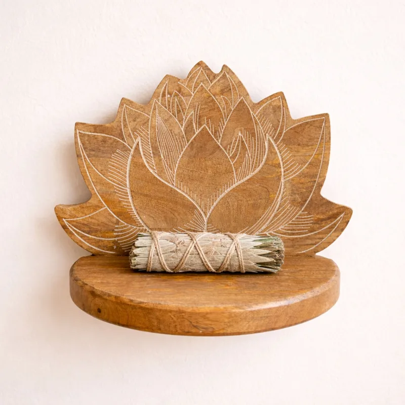 Lotus Wall Shelf Bianco Wash